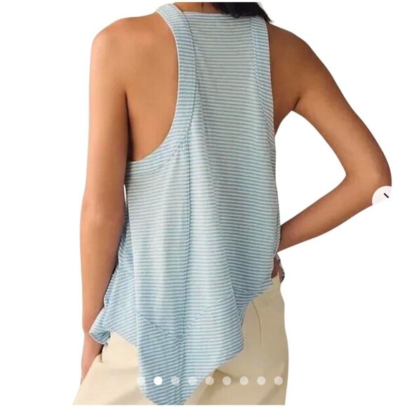 Pilcro Blue & White Striped Racerback Tank Top XXS 100% Cotton - Picture 5 of 8